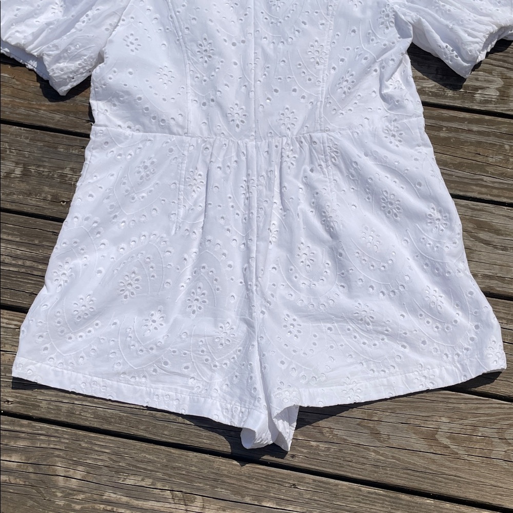 Express White Eyelet Romper - Picture 14 of 16